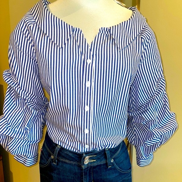 3020043 White Stripe Blouse main image 1